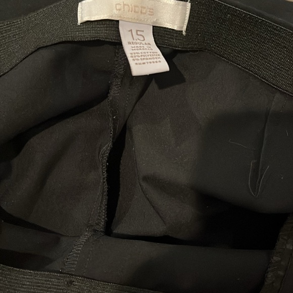 Chicos side zip straight leg Black dress Pants 2 front pockets elastic waist 1.5 - Picture 7 of 7